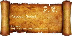Patócs Noémi névjegykártya